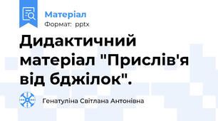Дидактичний матеріал "Прислів'я від бджілок".