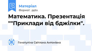Математика. Презентація ""Приклади від бджілки".