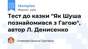 Тест до казки "Як Шуша познайомився з Гагою", автор Л. Денисенко