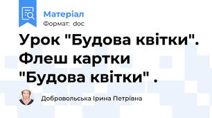 Урок "Будова квітки". Флеш картки  "Будова квітки" .