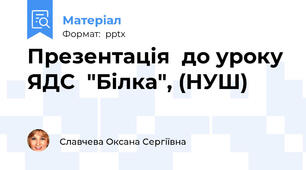 Презентація  до уроку ЯДС  "Білка", (НУШ)
