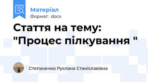 Стаття на тему: "Процес пілкування "