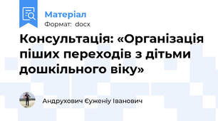 Консультація: «Організація піших переходів з дітьми дошкільного віку»