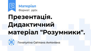 Презентація. Дидактичний матеріал "Розумники".