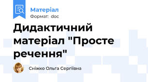 Дидактичний матеріал "Просте речення"