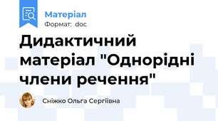 Дидактичний матеріал "Однорідні члени речення"
