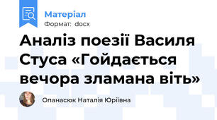 Аналіз поезії Василя Стуса «Гойдається вечора зламана віть»