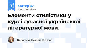 Елементи стилістики у курсі сучасної української літературної мови.