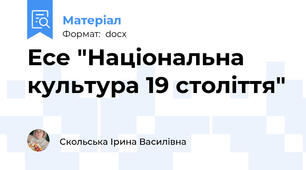 Есе "Національна культура 19 століття"