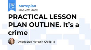 PRACTICAL LESSON PLAN OUTLINE. It’s a crime