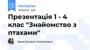 Презентація 1 - 4 клас "Знайомство з птахами"