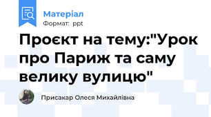 Проєкт на тему:"Урок про Париж та саму велику вулицю"