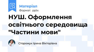 НУШ. Оформлення освітнього середовища "Частини мови"