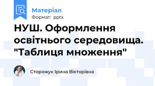 НУШ. Оформлення освітнього середовища. "Таблиця множення"