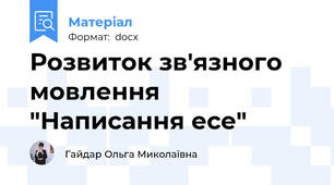 Розвиток зв'язного мовлення "Написання есе"