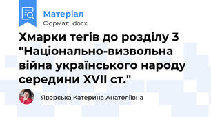 Хмарки тегів до розділу 3 "Національно-визвольна війна українського народу середини XVII ст."