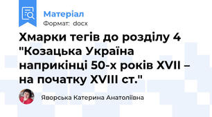 Хмарки тегів до розділу 4 "Козацька Україна наприкінці 50-х років ХVІІ – на початку ХVІІІ ст."