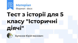 Тест з історії для 5 класу "Історичні діячі"