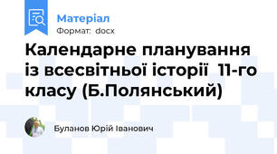 Календарне планування із всесвітньої історії  11-го класу (Б.Полянський)