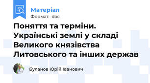 Поняття та терміни. Українські землі у складі Великого князівства Литовського та інших держав