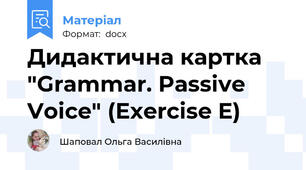 Дидактична картка "Grammar. Passive Voice" (Exercise E)