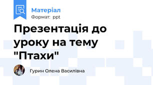 Презентація до уроку на тему "Птахи"
