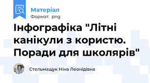 Інфографіка "Літні канікули з користю. Поради для школярів"