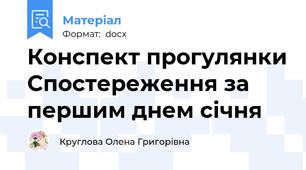 Конспект прогулянки Спостереження за першим днем січня