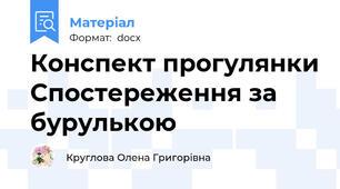Конспект прогулянки Спостереження за бурулькою
