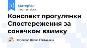 Конспект прогулянки Спостереження за сонечком взимку