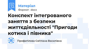 Конспект інтегрованого заняття з безпеки життєдіяльності "Пригоди котика і півника"
