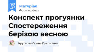 Конспект прогуянки Спостереження  берізою весною