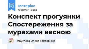 Конспект прогуянки Спостереження за мурахами весною