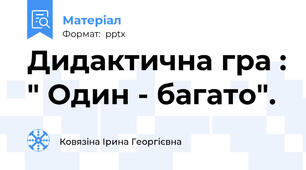 Дидактична гра : " Один - багато".