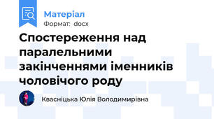 Спостереження над паралельними закінченнями іменників чоловічого роду