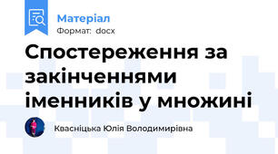 Спостереження за закінченнями іменників у множині