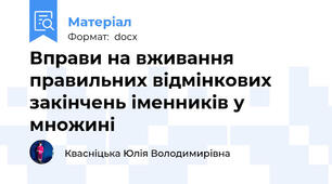 Вправи на вживання правильних відмінкових закінчень іменників у множині
