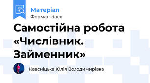 Самостійна робота «Числівник. Займенник»
