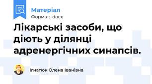 Лікарські засоби, що діють у ділянці адренергічних синапсів.