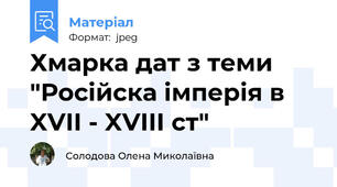 Хмарка дат з теми "Російска імперія в XVII - XVIII ст"