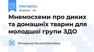 Мнемосхеми про диких та домашніх тварин для молодшої групи ЗДО
