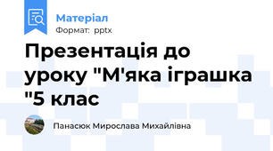 Презентація до уроку "М'яка іграшка "5 клас