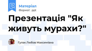 Презентація "Як живуть мурахи?"