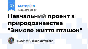 Навчальний проект з природознавства "Зимове життя пташок"