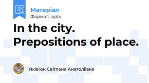 In the city. Prepositions of place.
