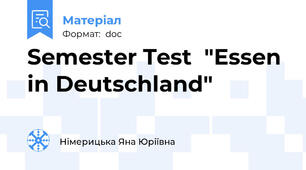 Semester Test  "Essen in Deutschland"
