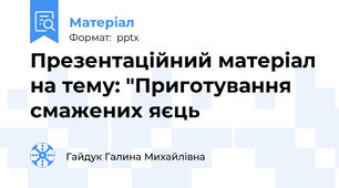 Презентаційний матеріал на тему: "Приготування смажених яєць