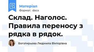 Склад. Наголос. Правила переносу з рядка в рядок.