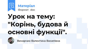 Урок на тему: "Корінь, будова й основні функції".