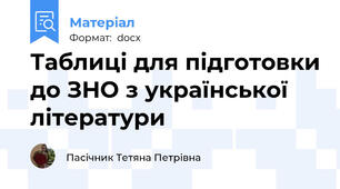 Таблиці для підготовки до ЗНО з української літератури